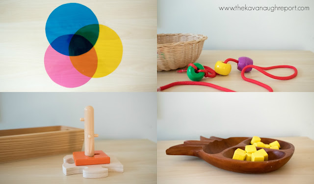 Montessori toddler materials at nearly 3-years-old. A look at toddler activities in a Montessori home. 