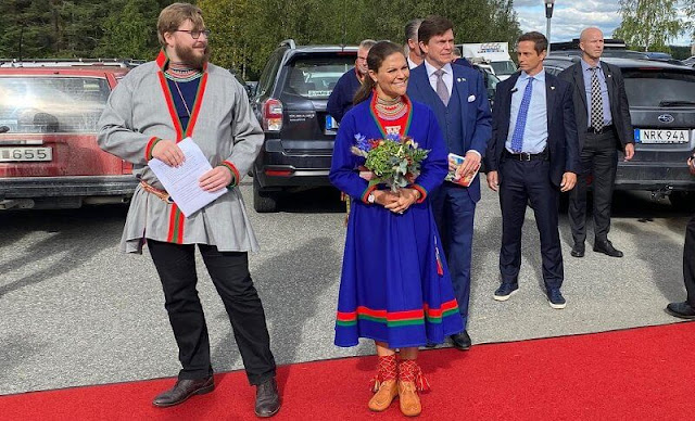 Princess Victoria wearing a replica of traditional Kola Peninsula Sami dress. Sami traditional clothing