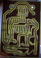 Drilled pcb against the light