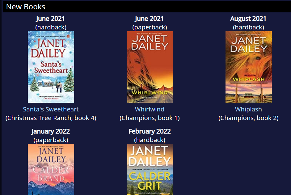 HISTORY IN THE MAKING Dailey's New Novels