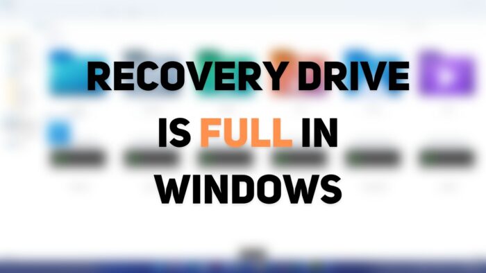 La unidad de recuperación está llena en Windows