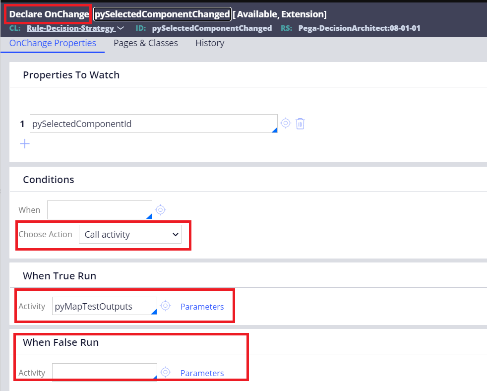 Declare trigger and OnChange in pega Pega Help Case Management