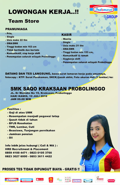 Info Lowongan Kerja Probolinggo Indomaret Group Desa Sumberduren