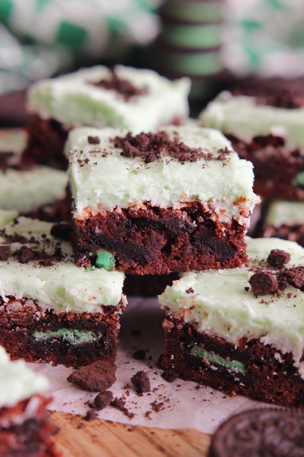 Eat Cake For Dinner Mint Oreo Brownies with Oreo Creme Buttercream