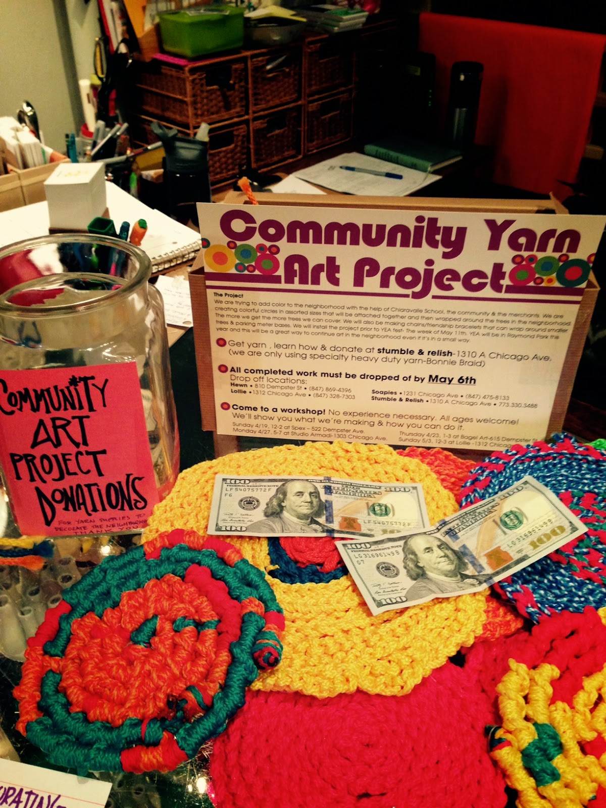 Evanston Newbie Evanston Community Yarn Art Project