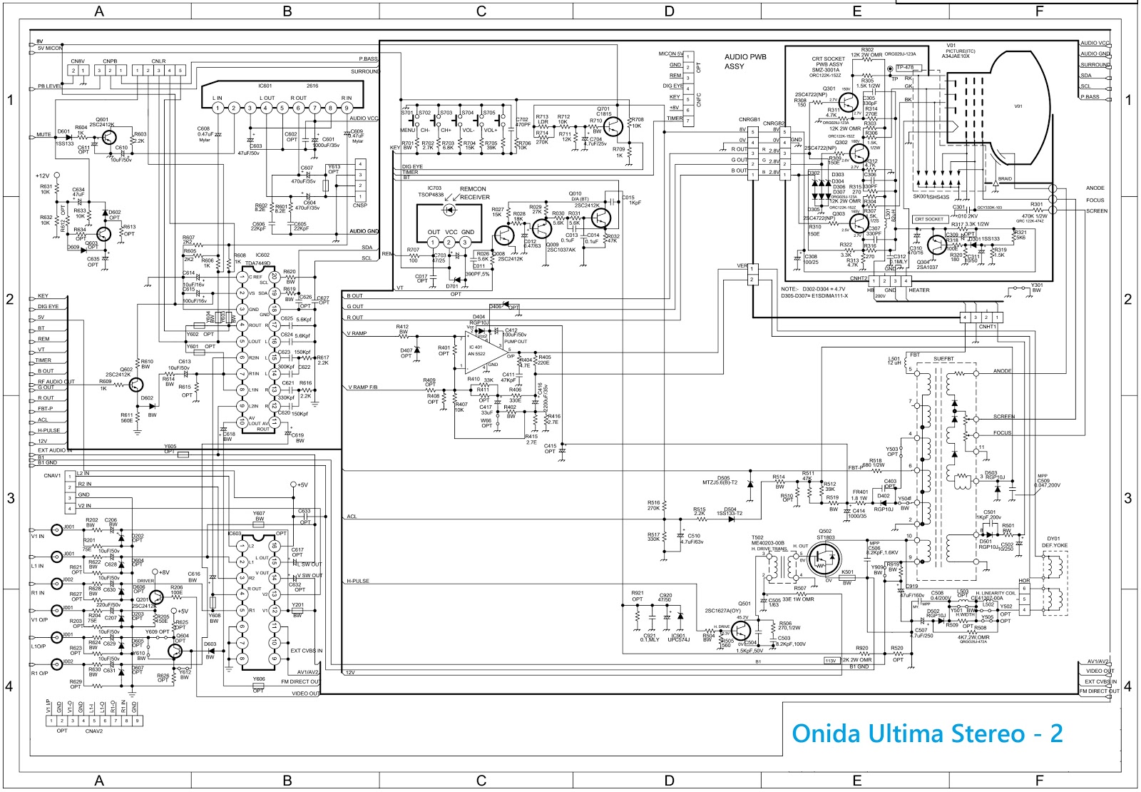 Electro Help  Onida Ultima Chassis Crt Tv Circuit Diagram