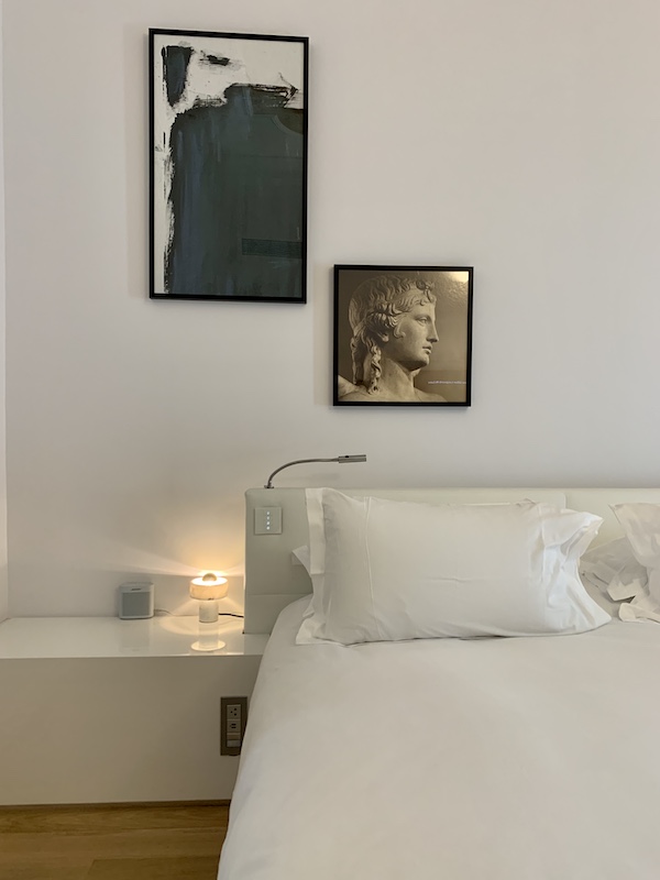 Bed in guest room Hotel Sofitel Villa Borghese Rome-Gillian Longworth McGuire