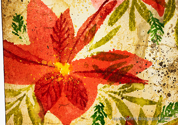 Layers of ink - Inky Poinsettia Tag Tutorial by Anna-Karin Evaldsson.