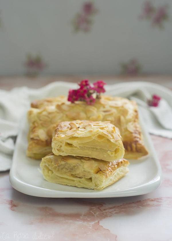 Napolitanas de hojaldre con crema de almendras #sinlacteos