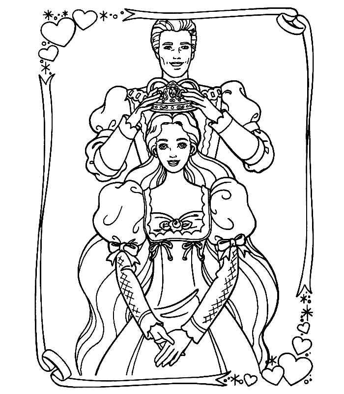 Cartoons Coloring Pages: Barbie and Ken Coloring Pages