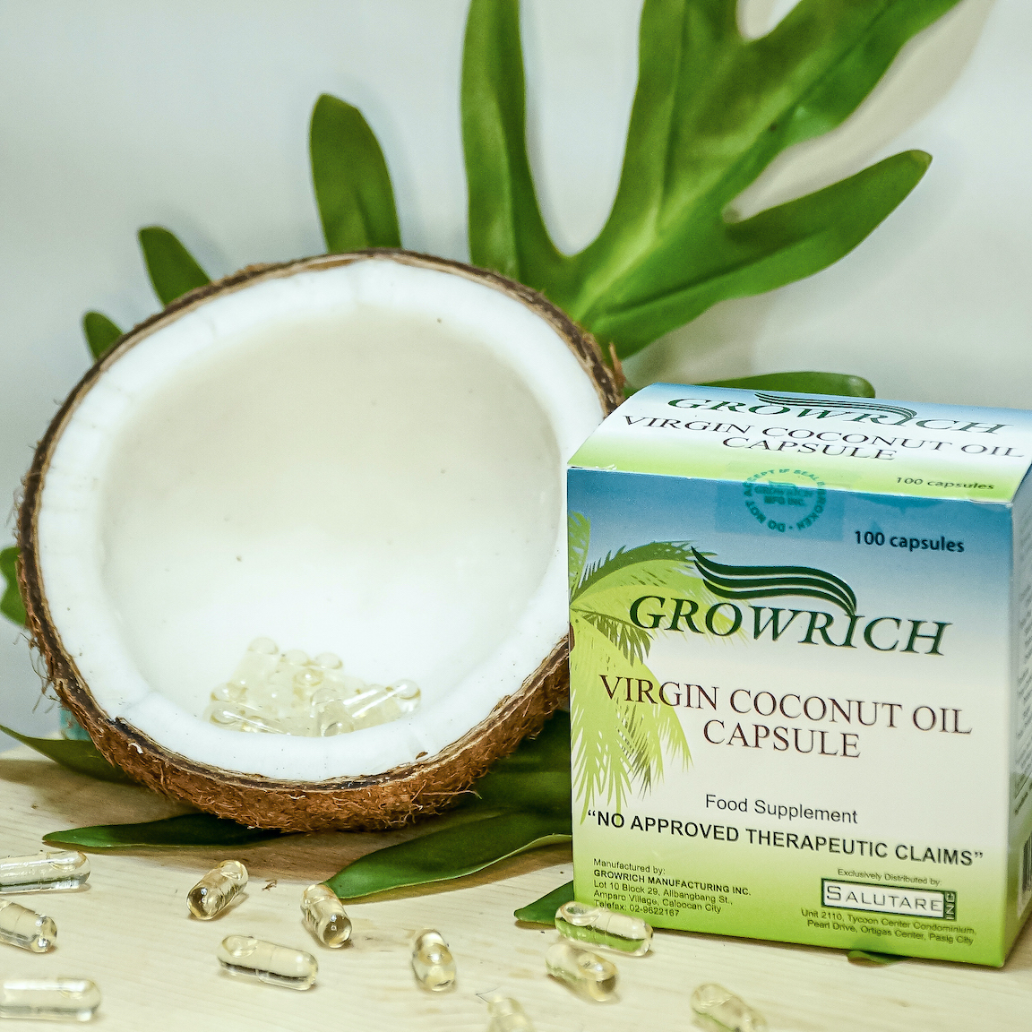 Lemon GreenTea GROWRICH Virgin Coconut Oil Capsules are allnatural