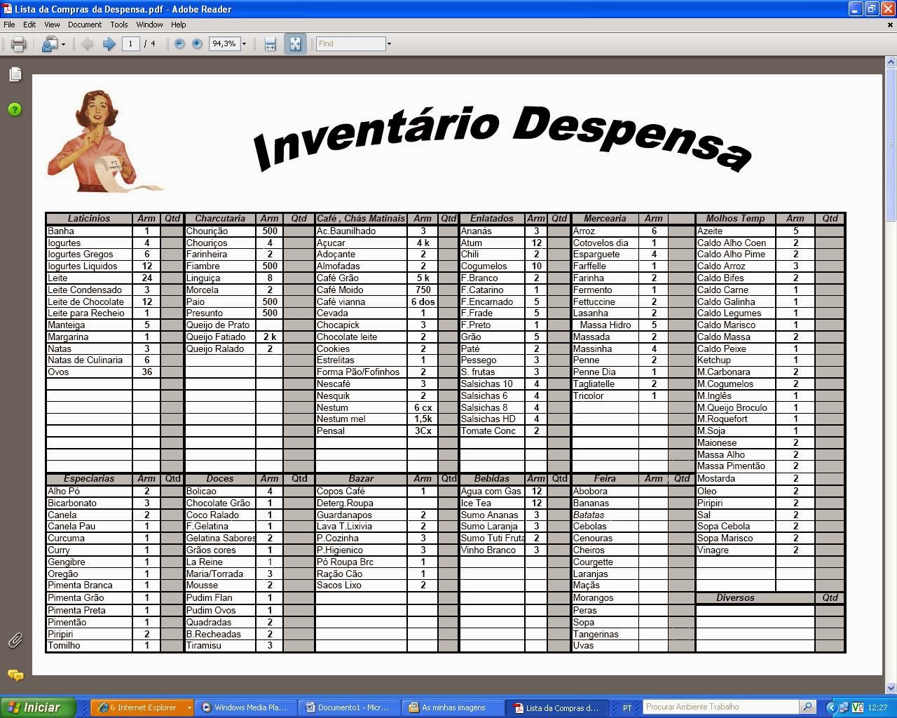 Se eu consegui.........voçê também: Inventario da Despensa