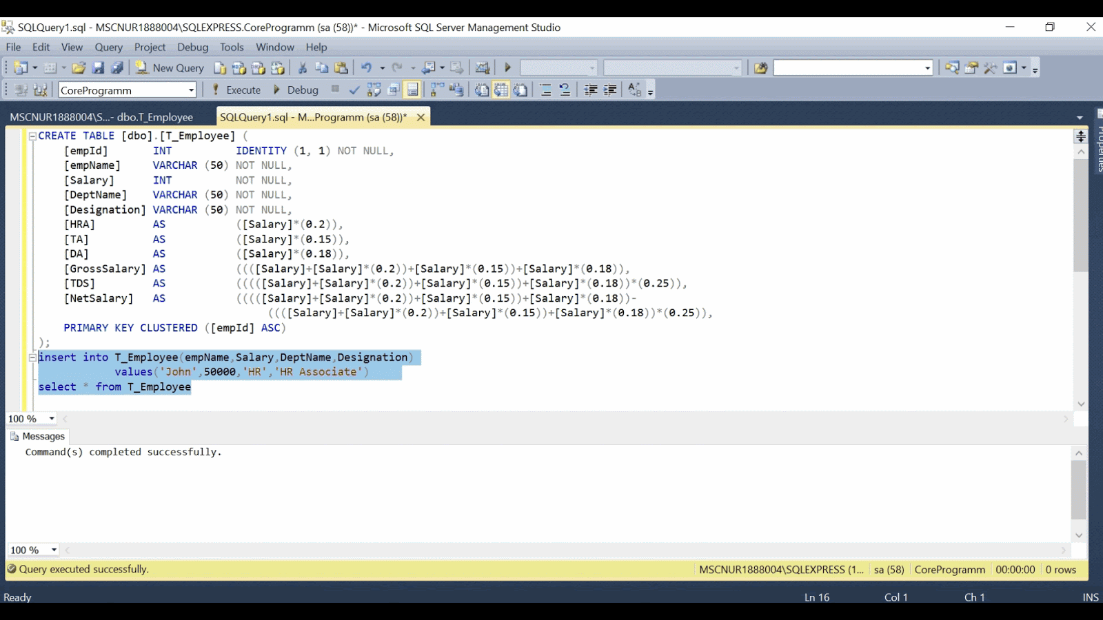 How to calculate automatically HRA, TA, DA, Gross, Net and TDS of ...