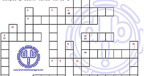 Simple Present Tense Crossword Puzzle Versi 1 Download Pdf Dimensi Bahasa Inggris