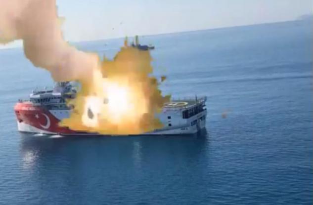 Ο Βελόπουλος έφτιαξε βίντεο που βυθίζει το Oruc Reis και φώναξε: «Έτσι κάνουν οι Ελληνες»! (Video)