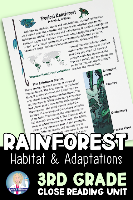 Tropical Rainforest habitat Reading Unit