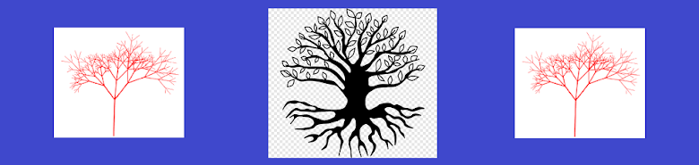Imagen de un Árbol y de un Árbol fractal. El concepto de árbol es muy útil en matemáticas.