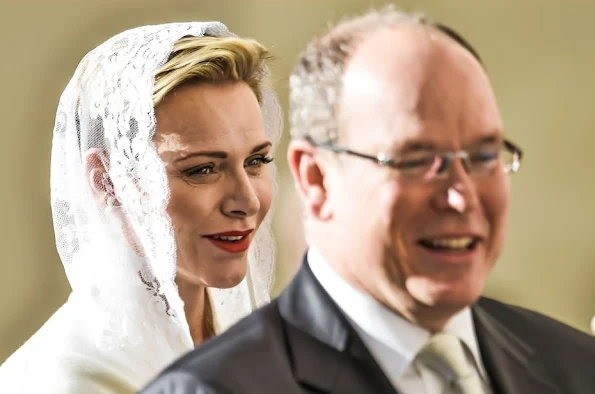 Pope Francis meets Prince Albert II of Monaco, Princess Charlene of Monaco and their delegation during at the Apostolic Palace