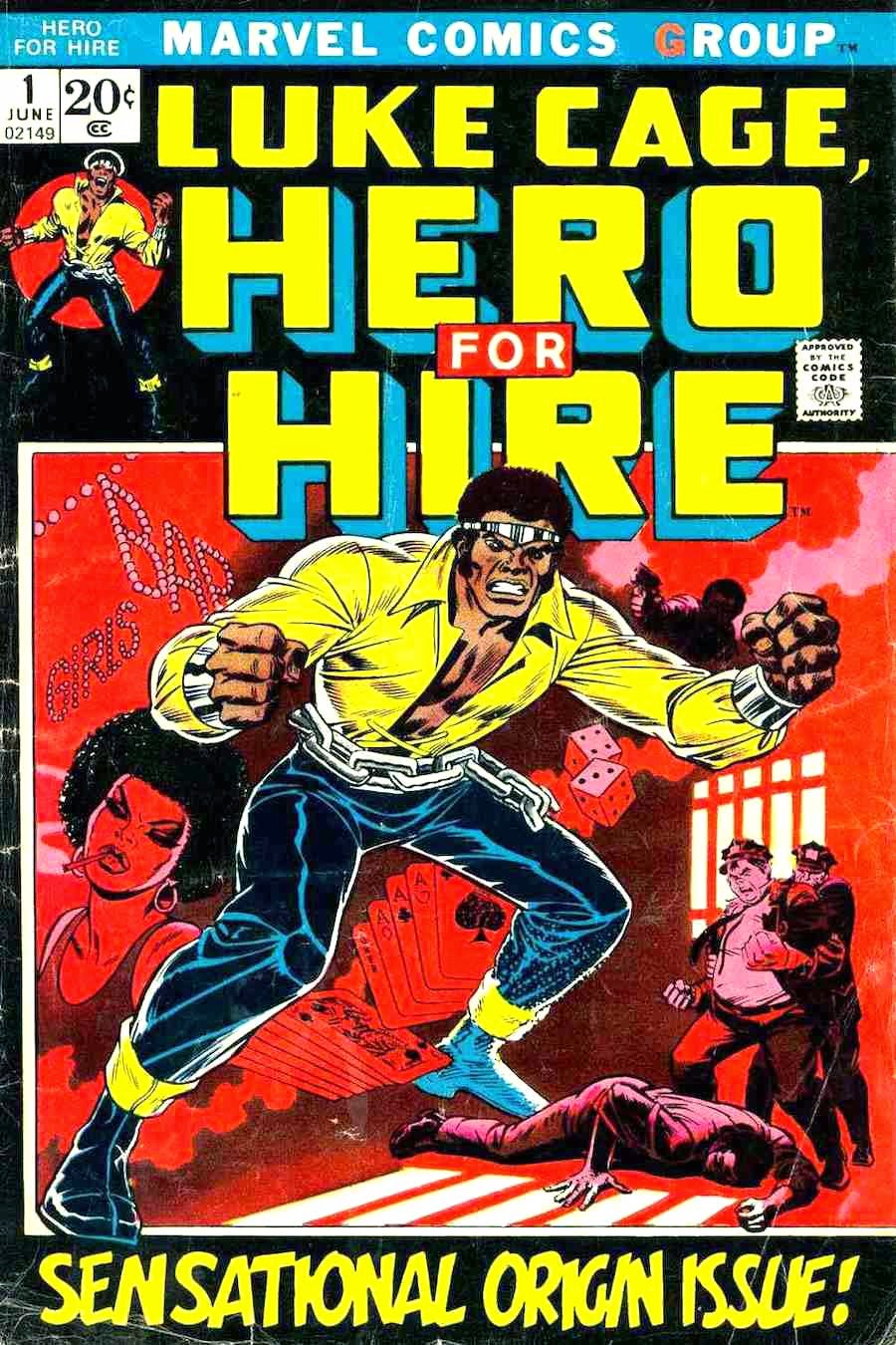Hero for Hire #1 marvel key issue 1970s bronze age comic book cover - 1st appearance Luke Cage