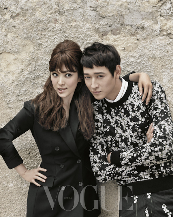 Kang Dong Won and Song Hye Kyo in Paris for Vogue Korea September 2014