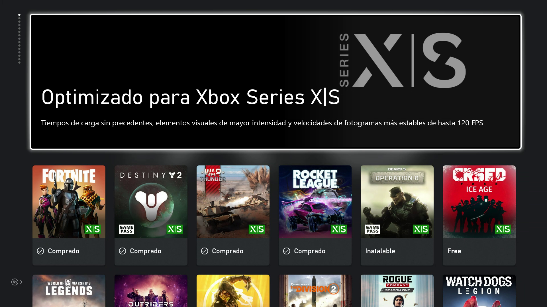 Todos los juegos optimizados para Xbox Series XS
