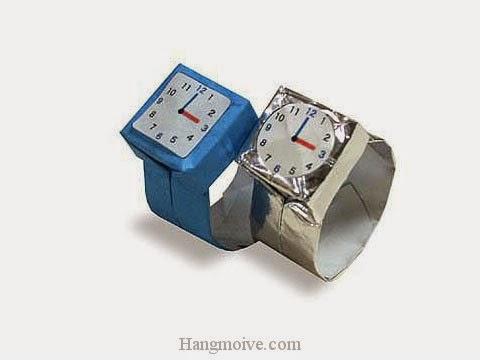 Cách gấp, xếp Đồng hồ bằng giấy origami - Video hướng dẫn xếp hình đồ thời trang - How to fold a Watch