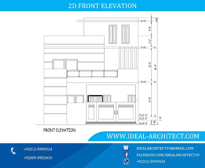 30x60 House 2D Front Elevation