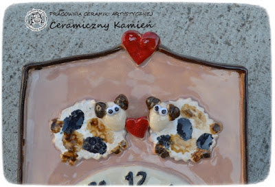 Zegar z zakochanymi barankami