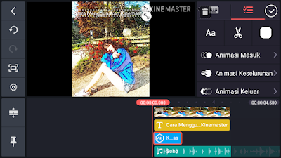 cara menambahkan teks, kalimat atau huruf di Kinemaster