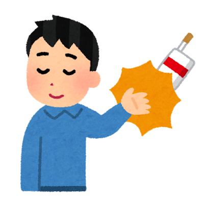 いろいろな禁煙のイラスト（男性・はねのける）