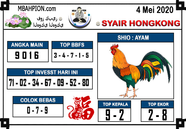 Prediksi Togel Hongkong 04 Mei 2020 Prediksitogel Jp