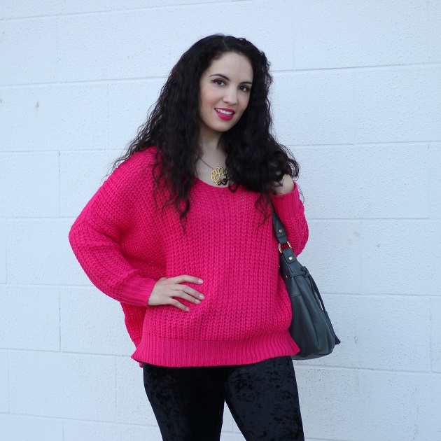 Libertad Green Shein Bright Pink Sweater