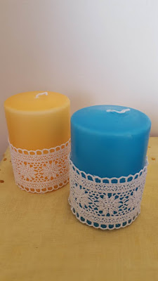 Lace edged candles