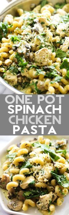 One Pot Spinach Chicken Pasta - Recipe Easy