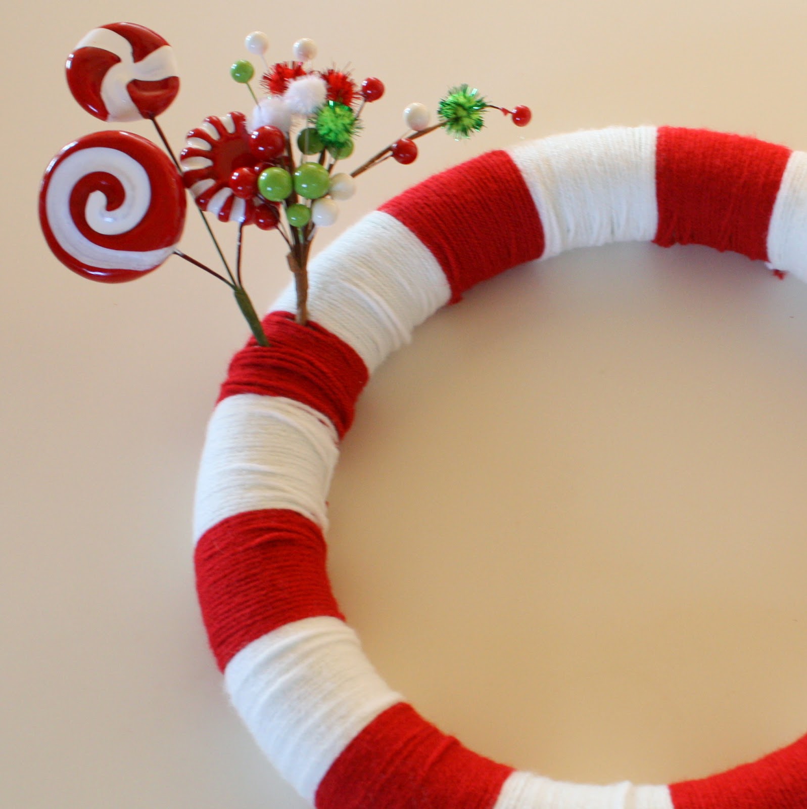 simple candy cane wreath diy