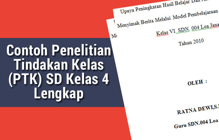 Contoh Penelitian Tindakan Kelas (PTK) SD Kelas 4 Lengkap Operator