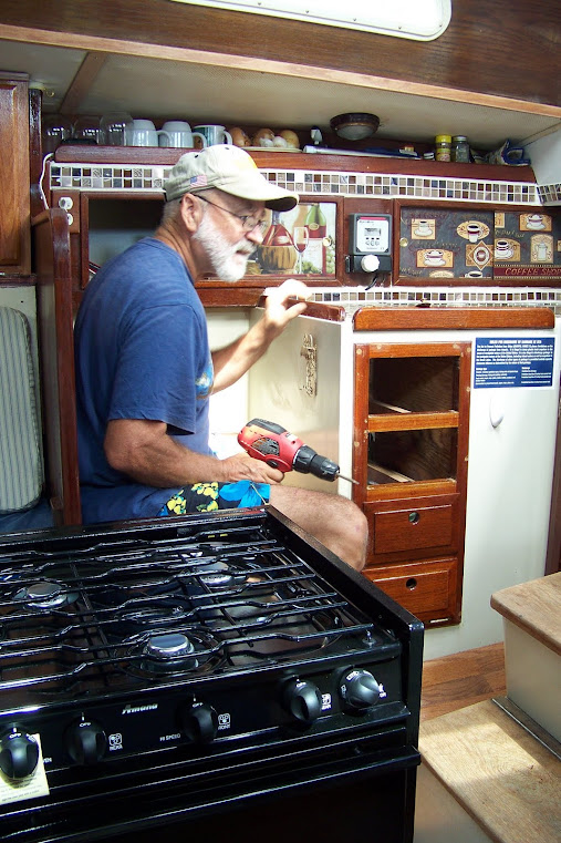 Daren installing the stove