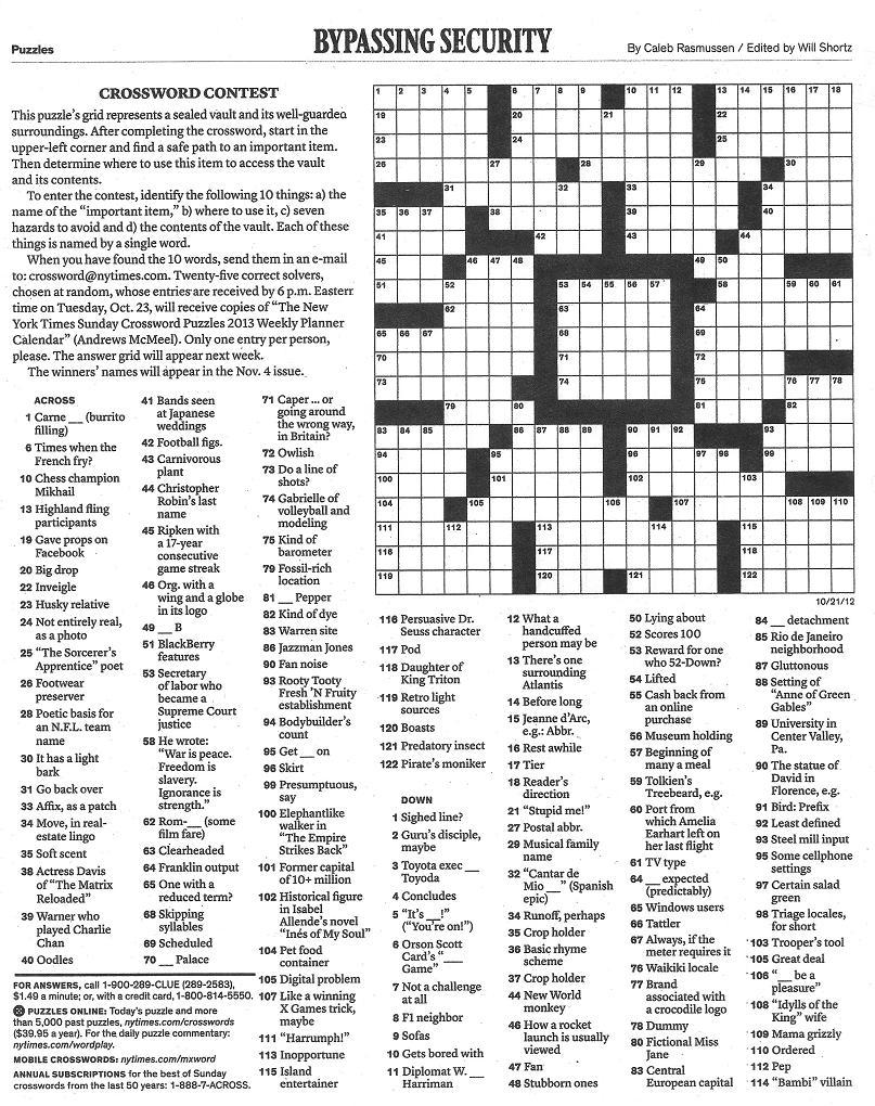 daily crossword nyt