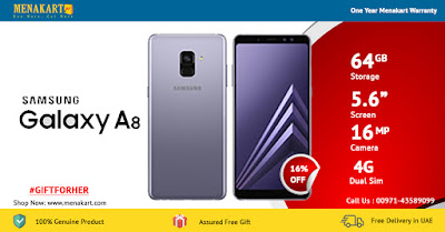 Samsung Galaxy A8 (2018) A530FD, 4G Dual Sim, 64GB, Orchid Gray