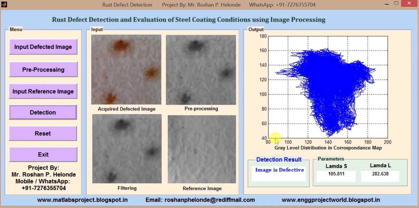 Matlab Code for Rust Defect Detection using Image Processing
