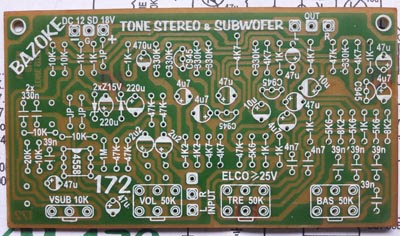 PCB layout Design Stereo tone control 