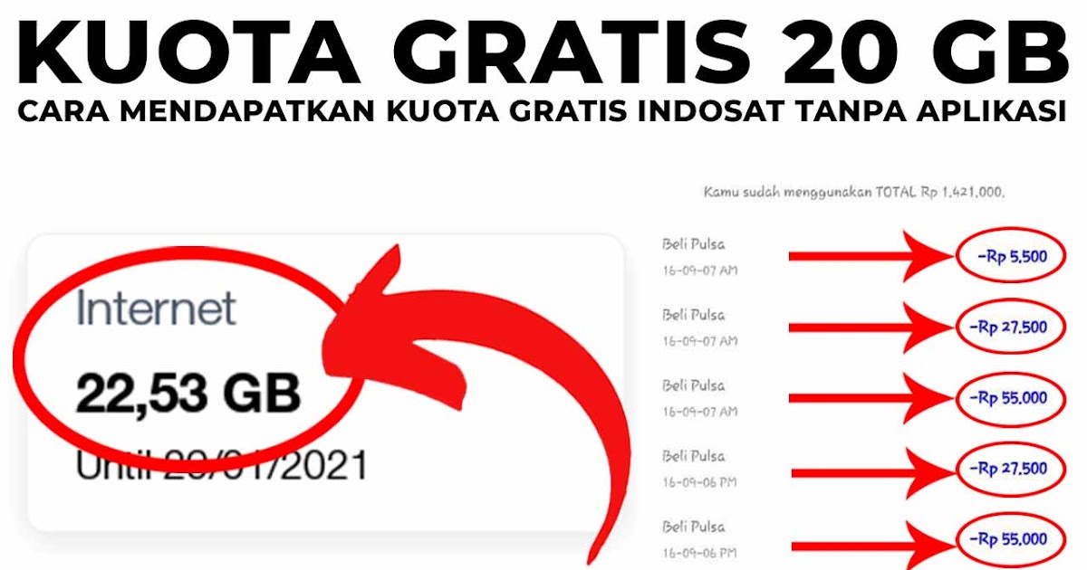 Kuota gratis 20gb tanpa aplikasi