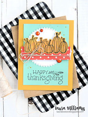 Happy Thanksgiving homemade card with the Pumpkin Pals stamp from Impression Obsession