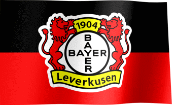 The waving flag of Bayer 04 Leverkusen (Animated GIF)