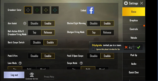 Basic Settings, pubg mobile, player unknown battlegrounds