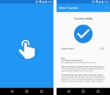 show touches on android