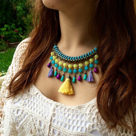 Colorful statement necklace