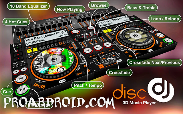 تطبيق DiscDj 3D Music Player v4.001s Pro لتشغيل وخلط الموسيقي