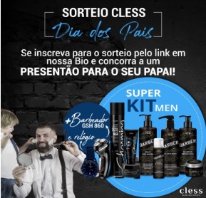 Promoção Cless Cosméticos Dia dos Pais 2020 Concorra Kit