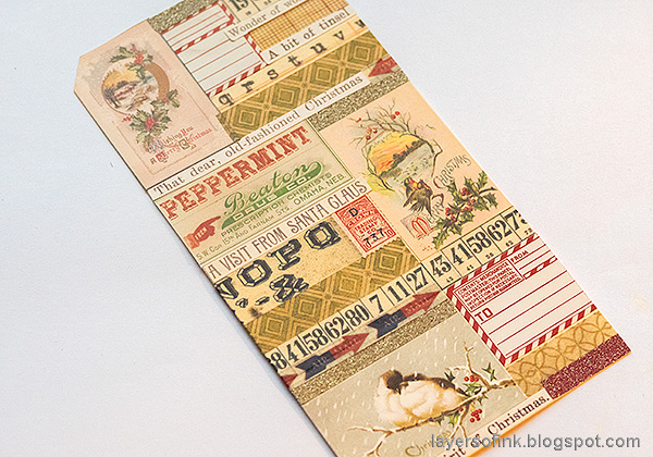 Layers of ink - Design Tape and Stickers Christmas Tag Tutorial by Anna-Karin Evaldsson. With Tim Holtz idea-ology stickers and design tape.